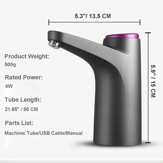 Portable 5-gallon Water Dispenser with USB Charging-Automatic Electric Pump Suitable for Home, Office, and Outdoor Use 3 Portable USB Electric Water Dispenser Pump – Fits 5-Gallon Jugs – view 3