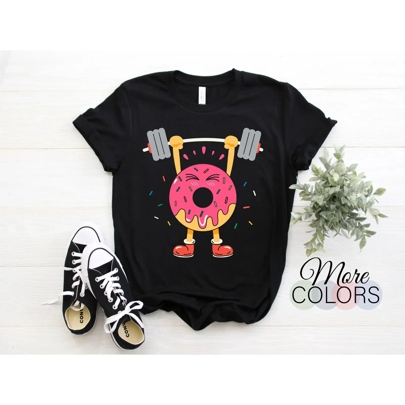 Funny Weightlifting Donut T Shirt Fitness Workout Gym Lover For Barbell Enthusiast Powerlifter Bodybuilder vintage Washed