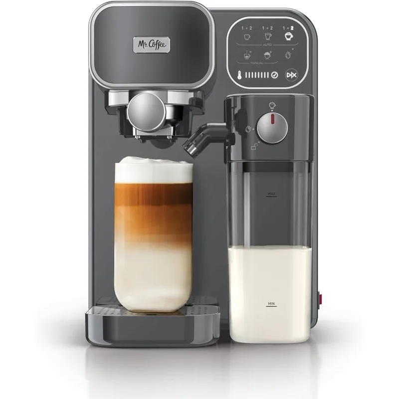 

Mr. Coffee Prima Latte Luxe, Single/Double Shot Espresso, Cappuccino, Latte Machine with Optimized Frother and Convenient One