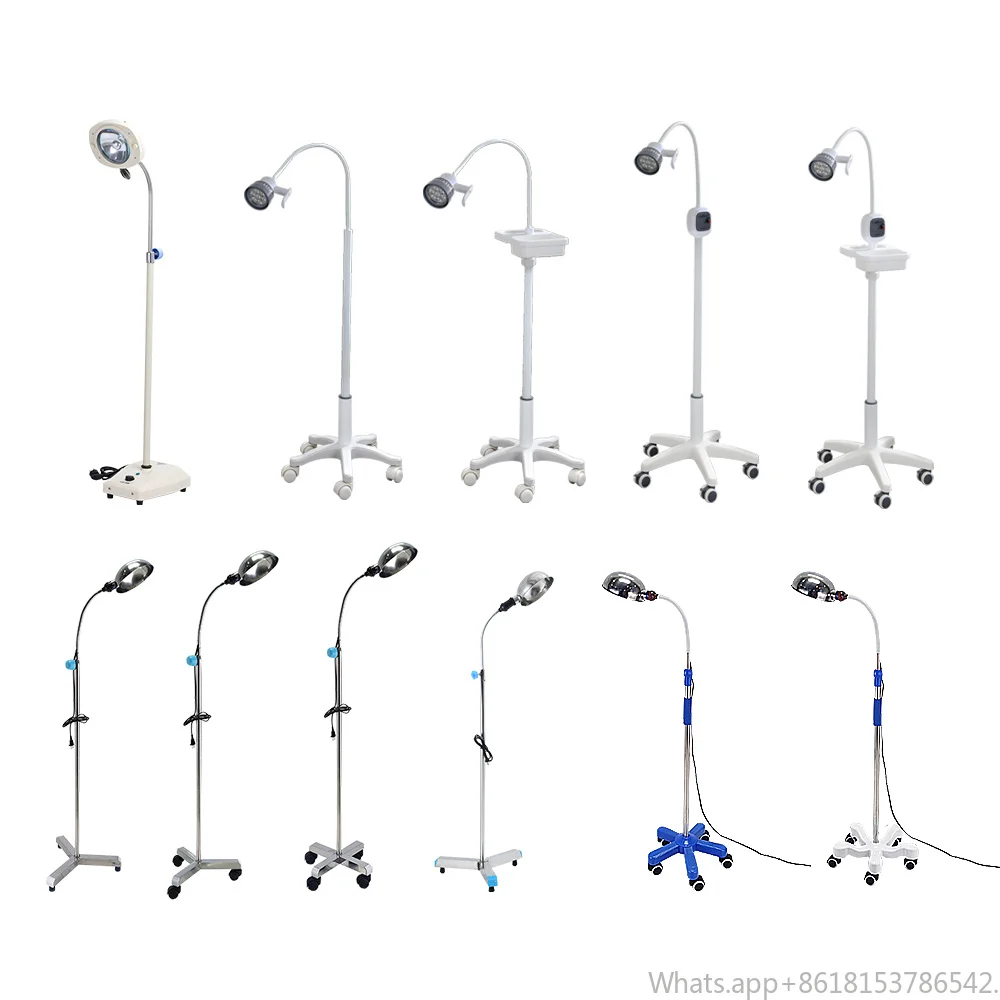 Medical Hospital Stainless Steel Mobile Floor Stand LED Examination Lamp Sur-gical Lights