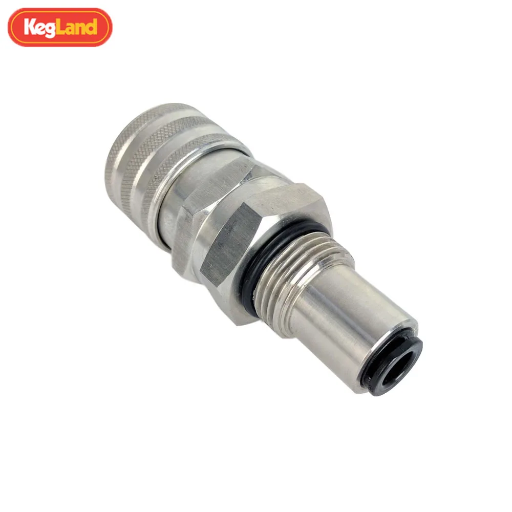 KegLand Stainless Steel Connector K-lok Female X5/8 Male + 8mm Push in (Flooded Font Adaptor) Beer Brewing Accessory