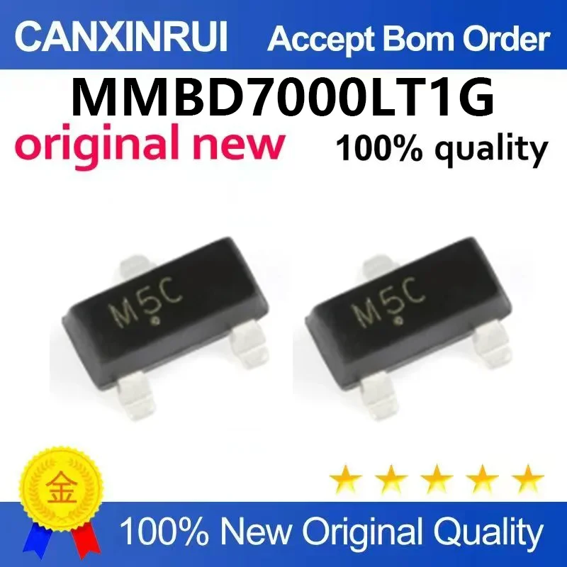 （5pcs-100pcs）Original genuine MMBD7000LT1G silk screen M5C SOT-23 100V0.2A SMD switch diode
