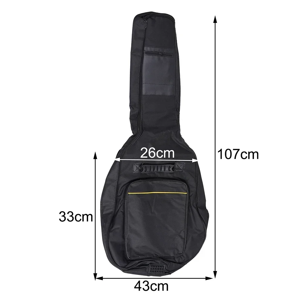 41 ''// capa de guitarra à prova d'água alça dupla acolchoada preta capa de guitarra mochila alça de ombro instrumentos bolsa de guitarra clássica