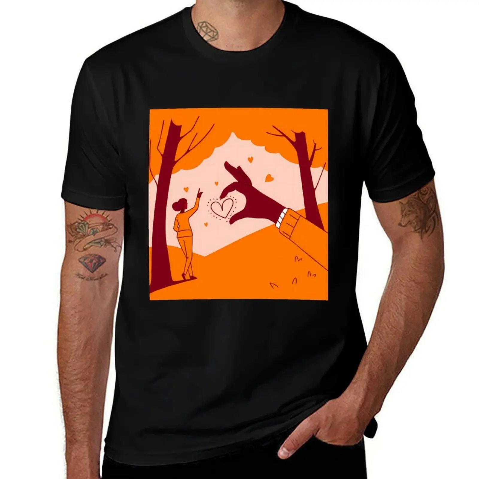 

Reaching for Love in an Abstract Landscape T-Shirt affliction shirts cotton man t-shirts sweat quick drying clothes for men