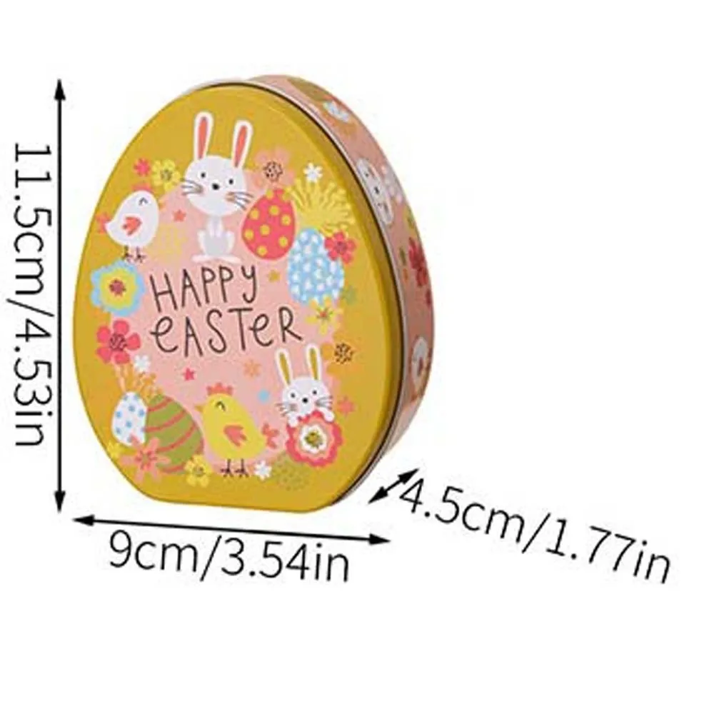 Jewelry Organizer Metal Easter Egg Candy Box Exquisite Cut Rabbit Iron Case Dust-proof Portable Tinplate Storage Case Biscuit