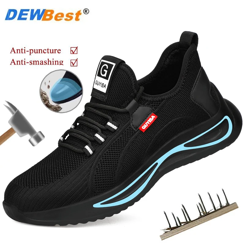 Breathable, soft, and durable work shoes with steel toe caps, anti smashing and anti piercing protective shoes