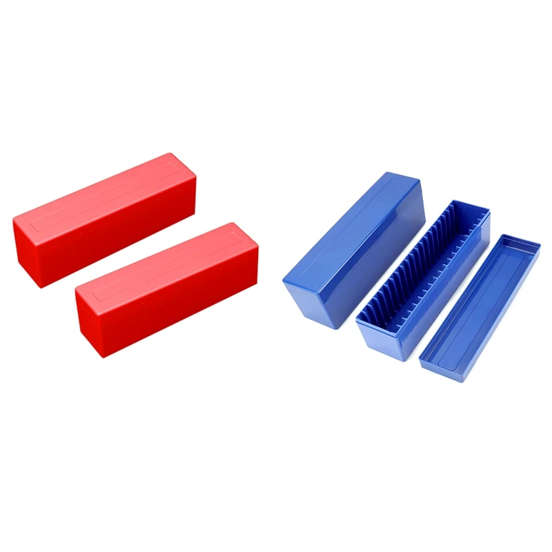 2Pcs Coin Slab Storage Box Plastic Coin Box Coin Compatible With 20 Slab Coin Holders, For Collectors Coin Storage Red