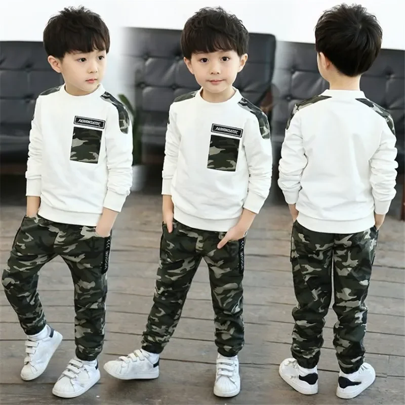 

Kids Sport Clothing Sets Boys Tracksuit Autumn Camouflage Children Tops Pants 2Pcs Kit Outfit Teenager Boys Camouflage Tracksuit