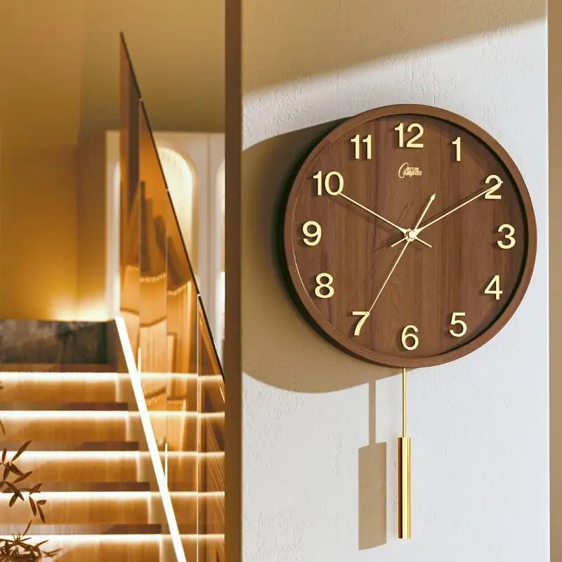 Quiet Design Wall Clock Pendulum Light Nordic Bedroom Luxury Wall Clock Living Room Modern Reloj De Pared Home Decor Items