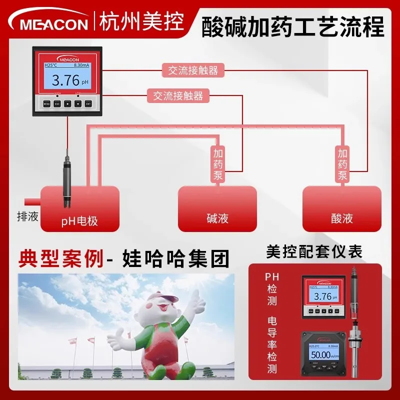 MIK-PH163S Online PH Meter Industrial Sewage Electrode  Probe Orp Tester  Controller Meter