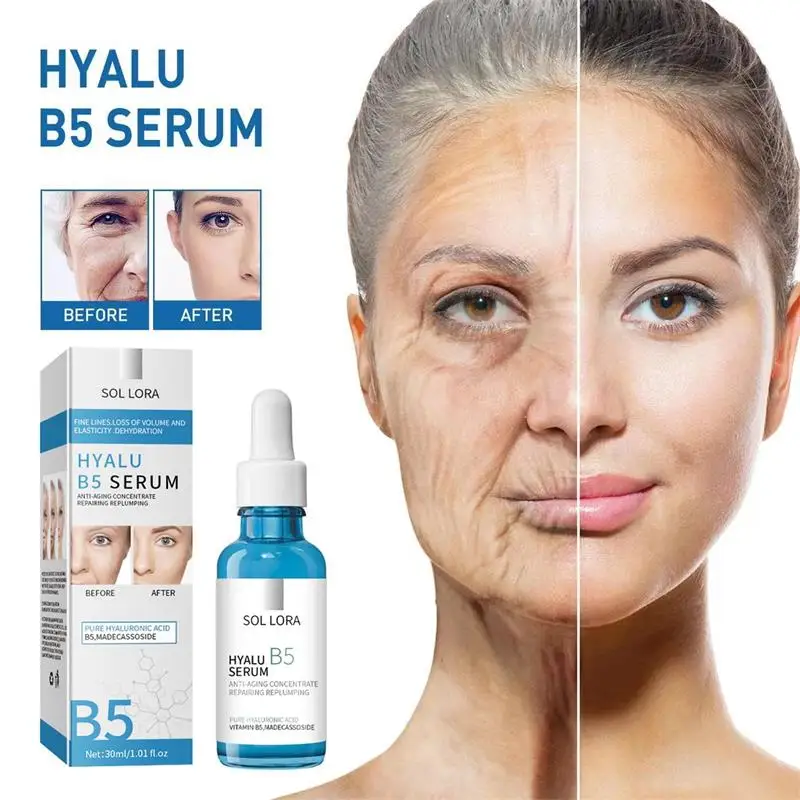 30ML B5 Anti Wrinkle Serum Hydrating Lightening Smooth Fine Lines Tightening Moisturizing Lifting Firming Delay Aging Essence