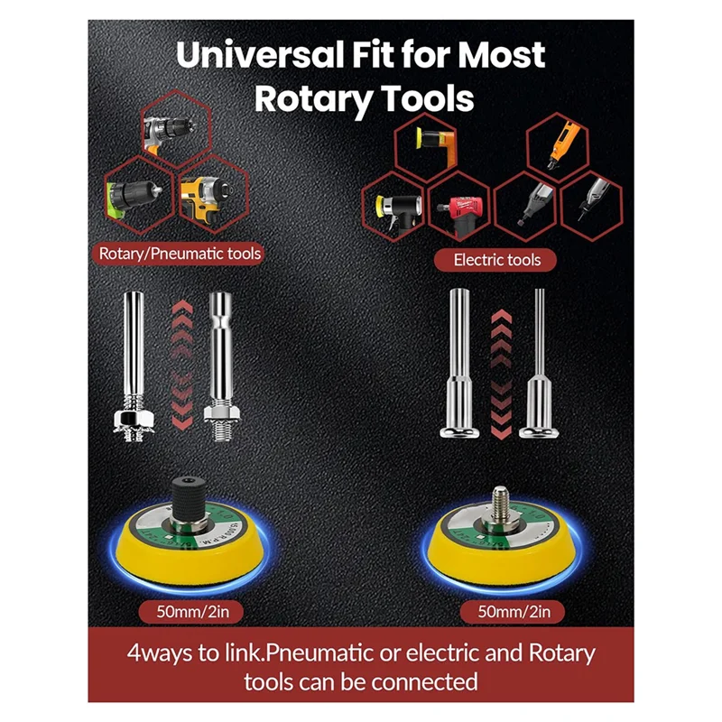 BMBY-325PCS 2 Inch Hook & Loop Sanding Discs Kit For Drill Grinder Rotary Tools Quick Change Backing Plates,Sandpaper