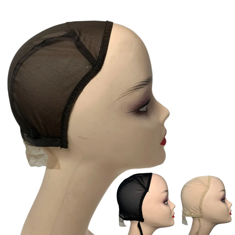 1PC 13X4 Wig Cap Without Front Lace for Making Wigs with Adjustable Straps 3 color Beige/Brown/Black