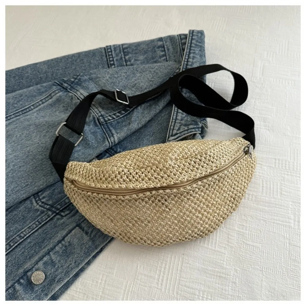 Vacation Woven Waist Pouch Boho Crochet Crossbody Bags Breathable Versatile Shoulder Bags Sports view 2