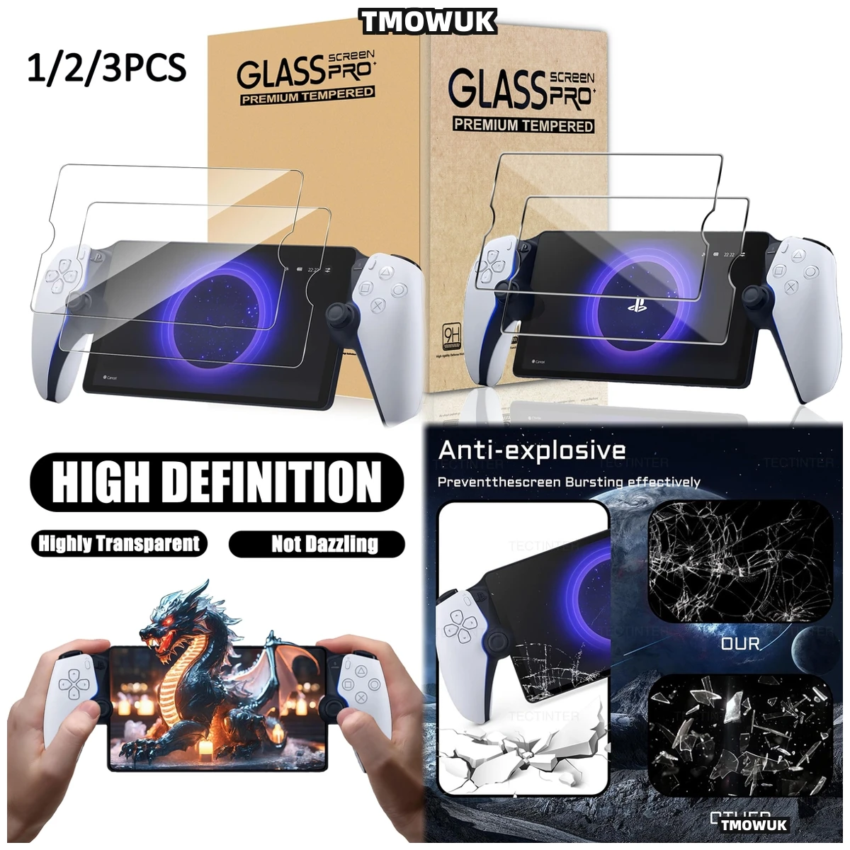 

Easy-Install High Definition Glass For Sony PlayStation Portable PS5, Tool-Free Setup