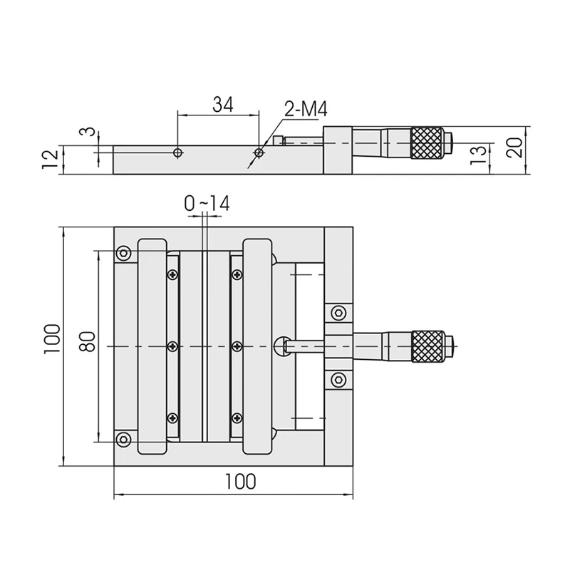 High performance adjustable single slit micrometer manual translation stage aluminum alloy optical instrument