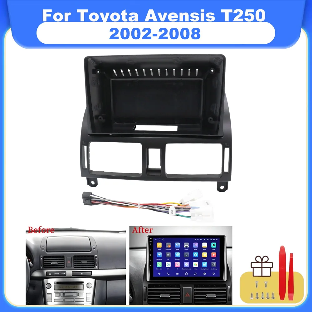 9 Inch Android Car Radio Dash Fitting Panel Fascia Frame Adapter Cable Kit For Toyota Avensis T250 2002-2008