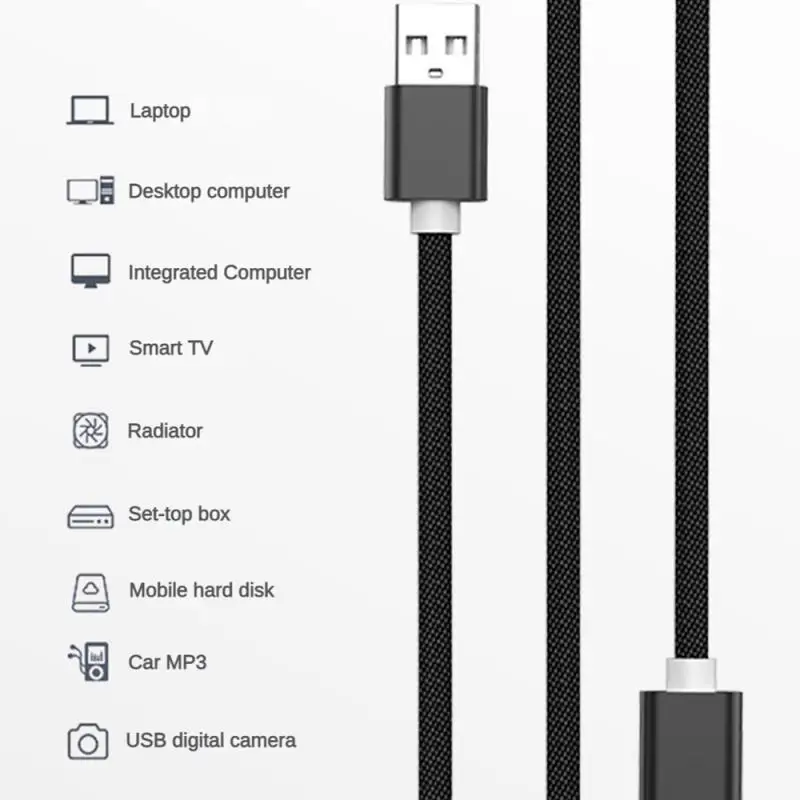 1pcs Double-head Usb Data Cable Public-to-male Double-male Head Turn Two-head Usb Two-way Two-head Mobile Hard Disk Transmission