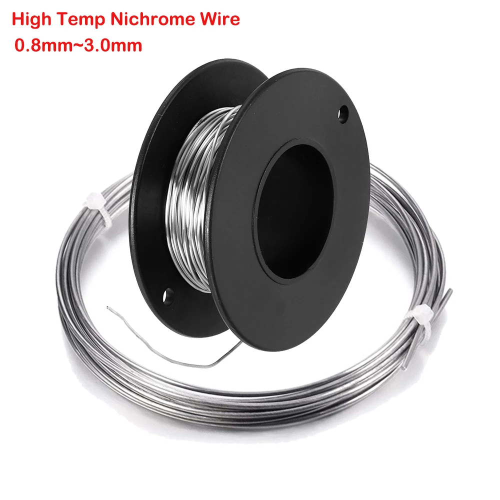 

10M/Roll Nichrome Wire 0.8mm - 3.0mm Dia High Temp Resistance Alloy Heating Yarn Nichrome Electric Coils