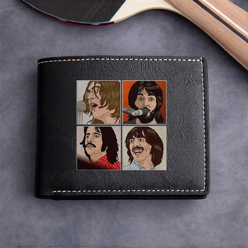The Beatles Inspired PU Leather Wallet for Men Lightweight Durable Compact Design Premium Business Style