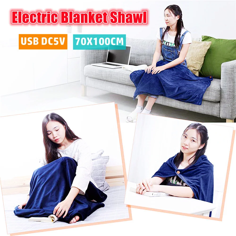 USB الشتاء بطانية تدفئة 70X100cm التدفئة الكهربائية الدافئة شال وسادة الاحماء غطاء كهربائي منصات الركبة المنزلية الدافئة