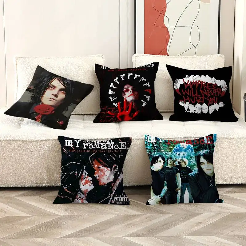 

My Chemical Romance Band Cushion Cover Pillowcase Upholstery Sofa Throw Pillow Home Decor Pillowcas