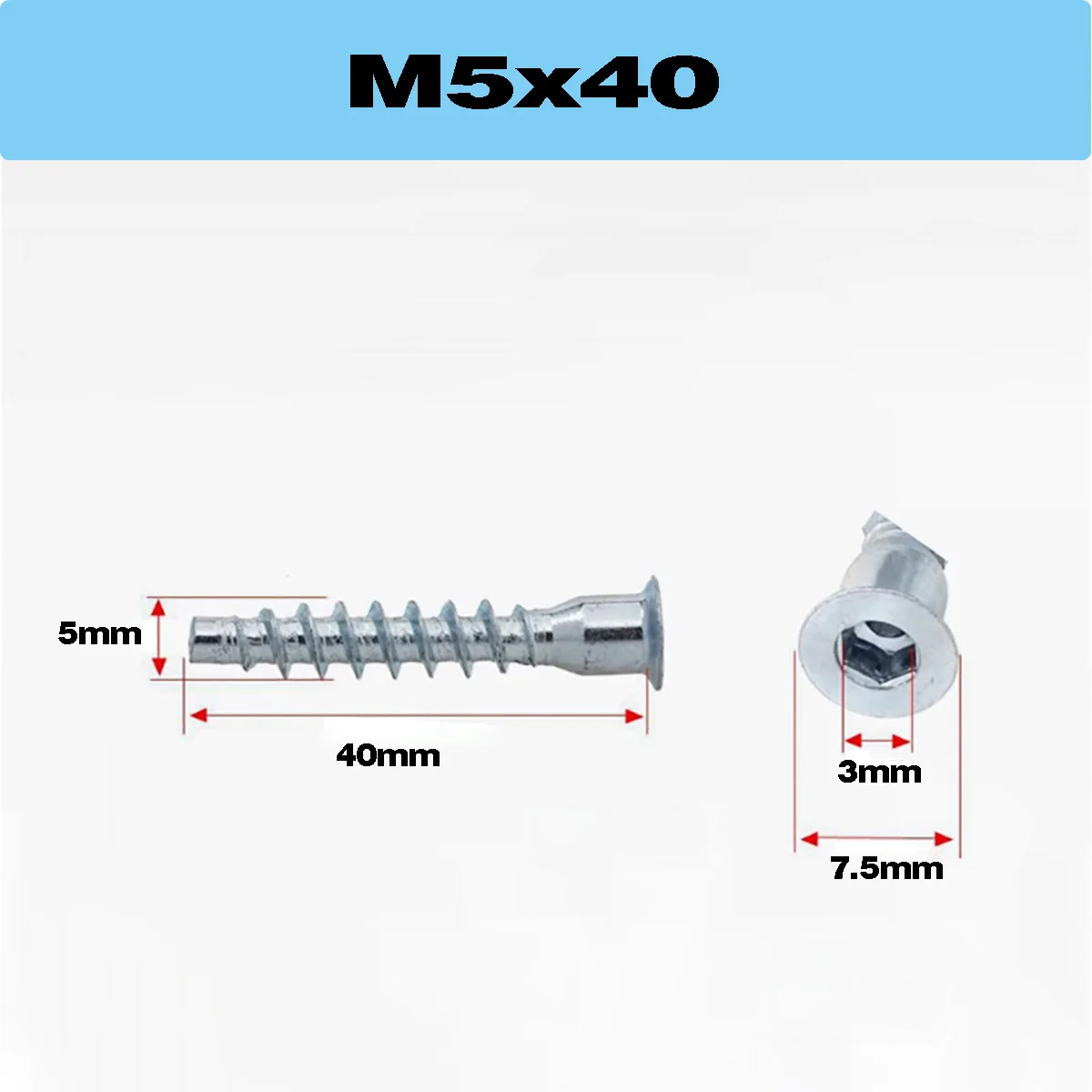 Variant: 100pcs  M5x40