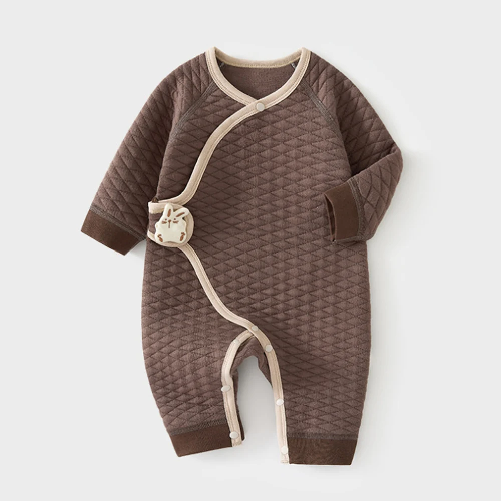 

Комбинезон для маленьких девочек на День Благодарения, стеганый теплый осенне-зимний комбинезон с длинными рукавами для новорожденных, рождественский комбинезон для маленьких мальчиков 0-6 месяцев