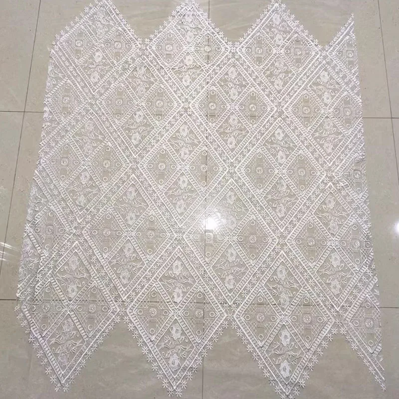 Geometric Pattern Embroidery Lace Fabric Wedding Dress Accessories Designer Fabric