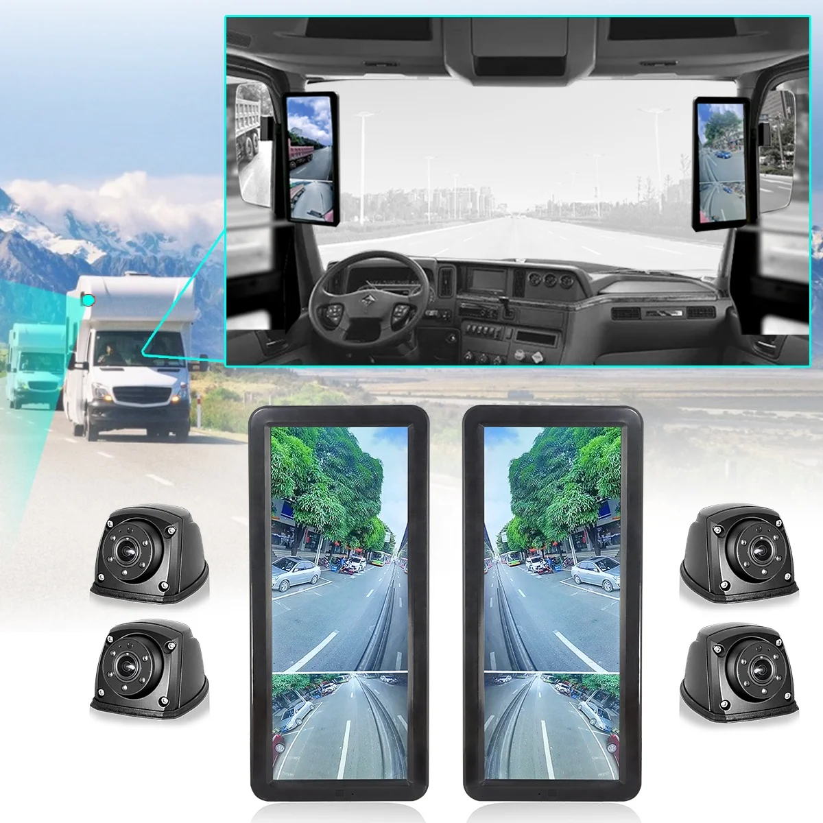 

STONKAM Wholesale Rear View Side Mounted Cra Truck Side Mirror Ca In-cab Mirror Replacement for Heavy Truck