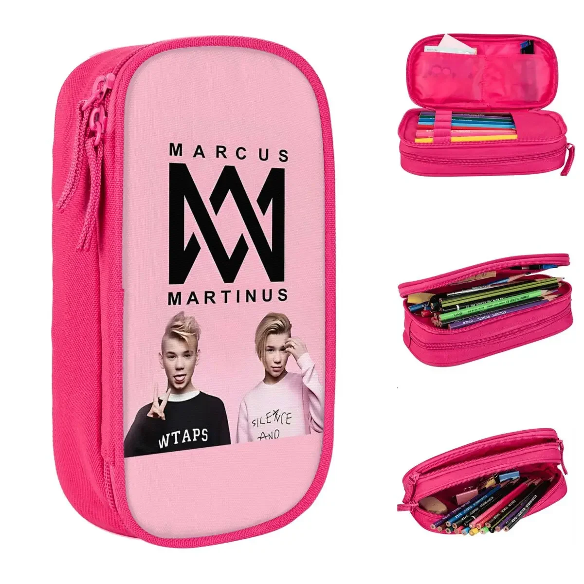 Pinky Marcus And Martinus Music Pencil Cases Pen Bag Student Large Storage School Supplies Gifts Pencilcases