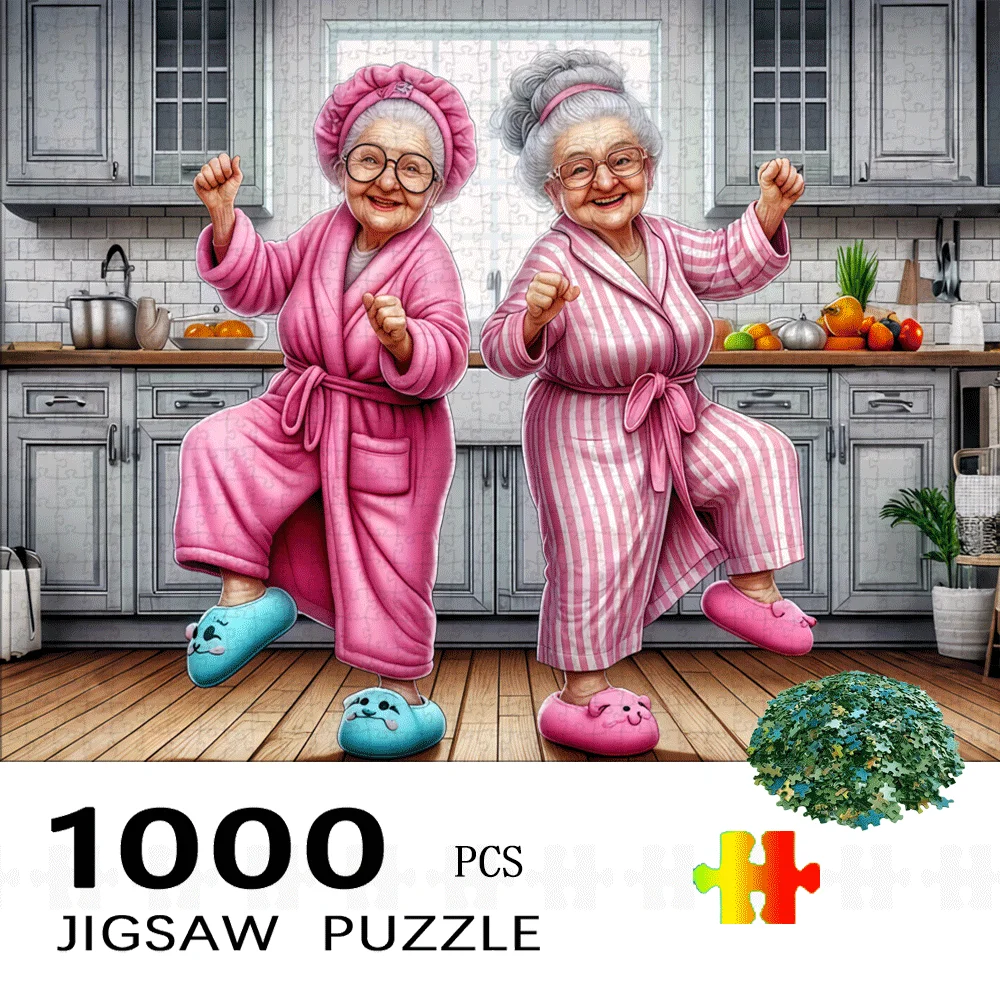 ปริศนาภาพสำหรับผู้ใหญ่ 1,000 ชิ้น - หญิงสาวเต้นรำในครัว พร้อมชิ้นส่วนประกอบ |   เกมครอบครัว ท้าทายความคิด สร้างความตื่นเต้นและท้าทาย