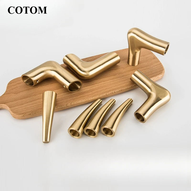 Fashion Armrest Chair Table Handrail Brass Bending Tube Wood Furniture Accessories Durable L Shelf Brackets Corner Protector
