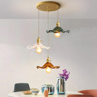 Glass Pendant Light Cognac E27 Ceiling Chandelier For Restaurant Bedroom Balcony Loft Study LED Creative Interior Hanging Lights