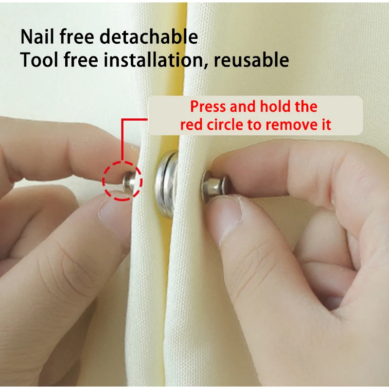 4/8pairs Curtain Magnetic Button Detachable Curtain Fix Fastener Clip Prevent Light Adjustment Window Screen Close Magnet Buckle