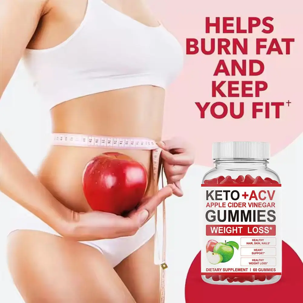 

60pcs Apple Cider Vinegar Gummies Keto + ACV Gummies Apple Cider Vinegar Gummies Helps Digest with Weight Loss