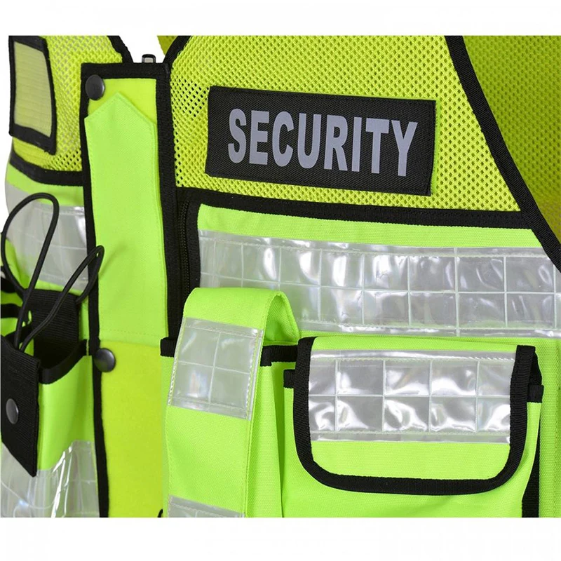 Dropshipping Reflective Security Patrol Duty Vest Safety Clothing Adjustable Body Camera Accessories Safety Vest