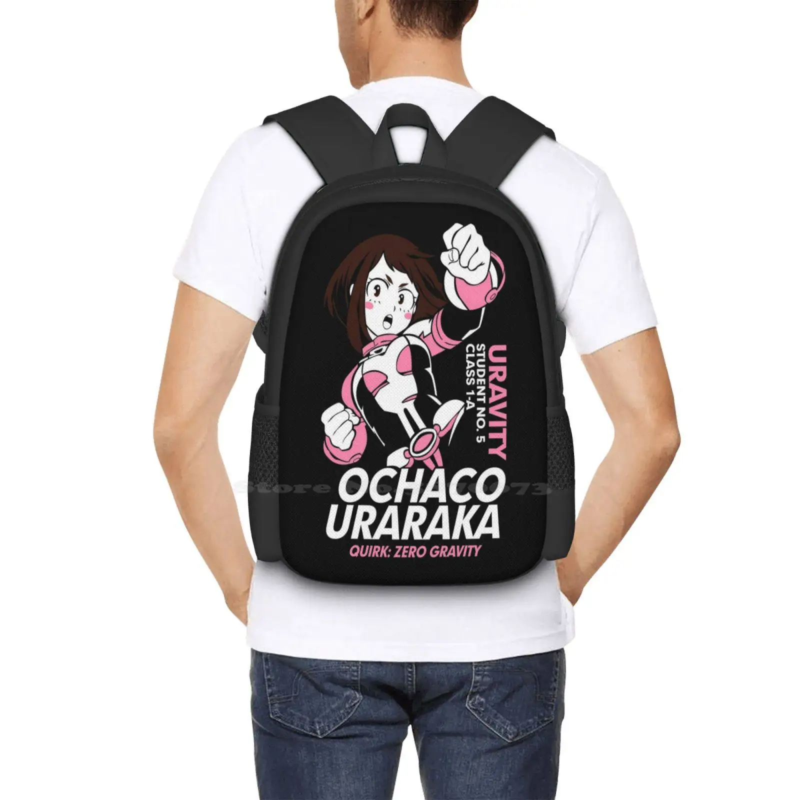 Uraraka From Boku No Hero Academia - My Hero Academy Large Capacity School Backpack Laptop Bags Uraraka Uravity Urabity Boku No