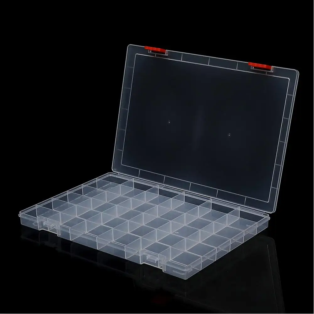 15/24/36/48 Grids Clear Box Thickened Transparent Plastic Jewelry Elastic Band Storage Box Display Organizer Tool Storage Case