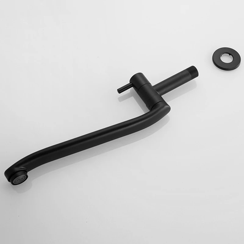 Bathroom Hidden Bibcocks Stainless Steel 180 Rotation Sink Tap Lengthen Swivel Wall Mount Single Cold Water Faucet Mop pool Tap