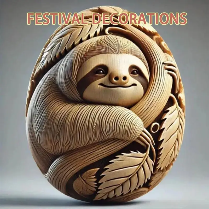 Carved Animal Craft Eggs Home Egg Decor Resin Animal Carving Craft Vivid Art Decoration Basket Stuffers for Beginners Kids