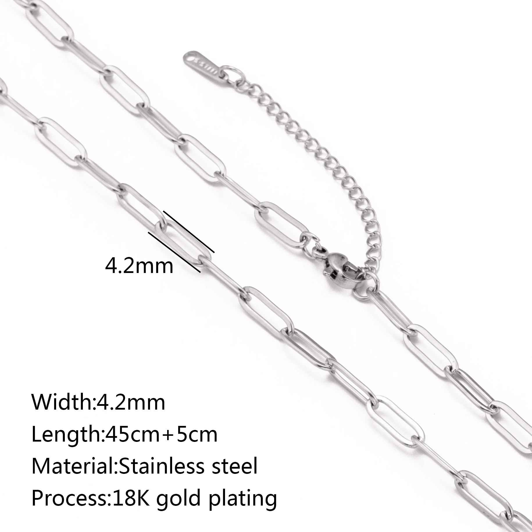 5pc 18K goudkleur PVD verguld roestvrij staal Cuba Cross O Ripple Twisted Chain ketting verstelbare ketting DIY ketting groothandel