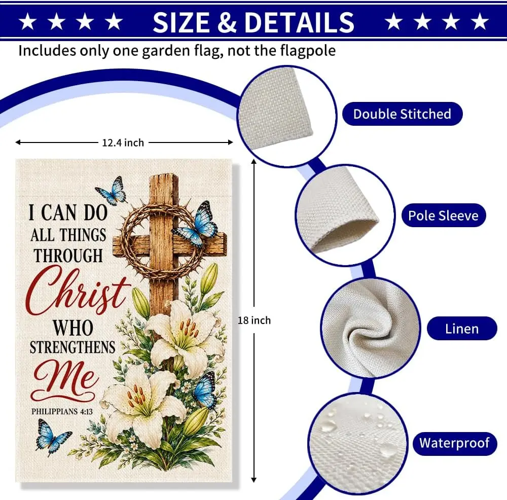 I Can Do All Things Through Christ Philippians 4:13 Garden Flag yyi
