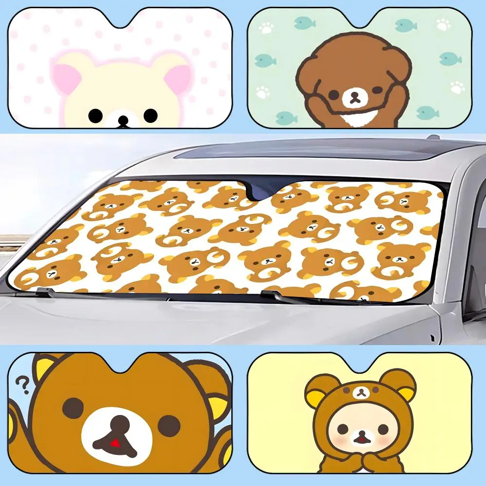 

Rilakkuma Sun Visor Retractable Car Sun Visor Anti-Glare UV Protection Front Window Sunshade