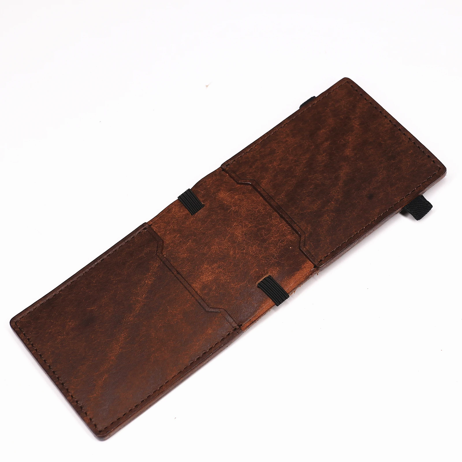 100 % echtes Leder, Geldbörse mit Magnetverschluss, schlanke Bifold-Geldbörse für Herren, Geldscheinklammer-Organizer mit Kartenhalter. – Detail 6