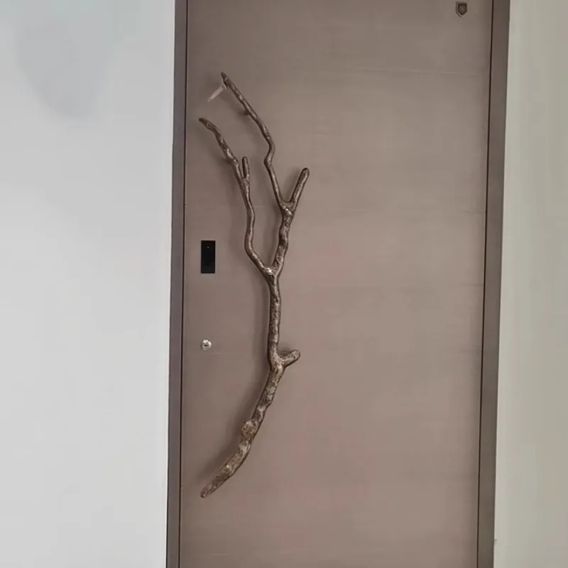 Retro tree branch door handle hotel box double door solid wood door handle