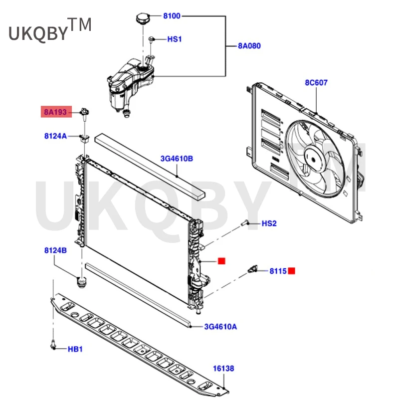 Applicable to the new Mo nd eo of the Zh is he ng generation. Ru ij ie 15. Taurus water tank buckle 6G918A194EB