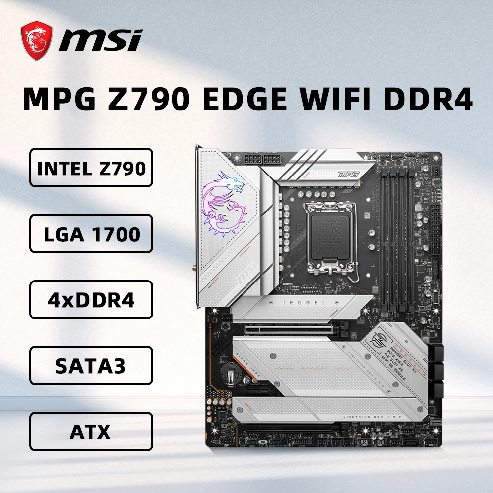 

Материнская плата MSI MPG Z790 EDGE WIFI DDR4 с поддержкой i9-14900KF i7-12700 i5-13600K i5-12400F Процессор M.2 NVME ATX LGA1700, материнская плата