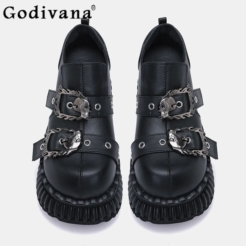 

Y2k Subculture Japanese Original Lolita Platform Muffin Shoes Sweet Cool Girl Goth Punk Style Versatile Big Head Shoes