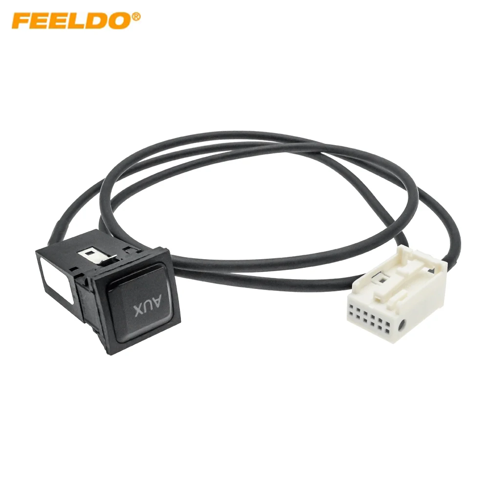 

FEELDO 1PC Car Audio AUX Cable Plug With Switch For Volkswagen Golf MK6 Sagitar SciroccoRCD510/300/310 #MX1868